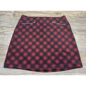 Red & Black Plaid Mini Skirt Punk Grunge Soft Goth‎ Indie Maurice's Size Med